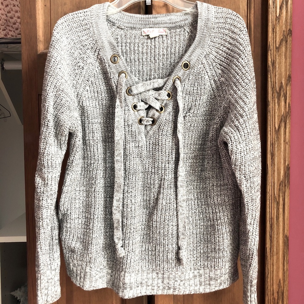 Lace Up Sweater